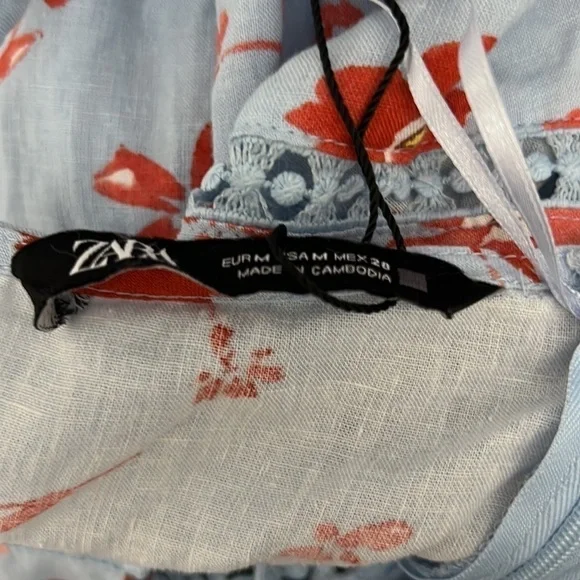 Zara Printed Linen Blend Dress - Picture 10 of 15